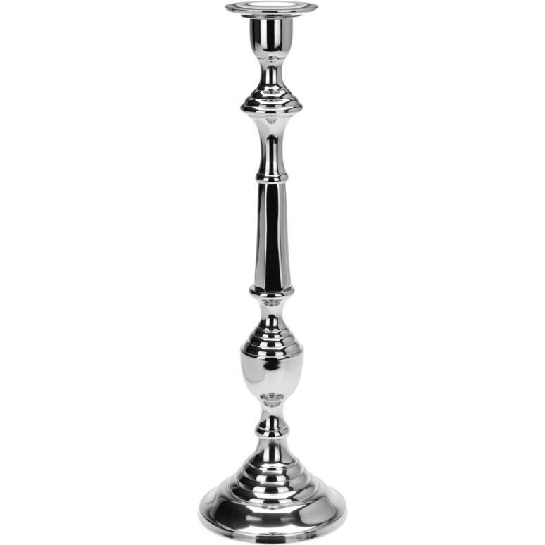 Mojawo, Kerzenständer, XL Dekorativer und schwerer Kerzenleuchter Metall Silber 48cm Mod1