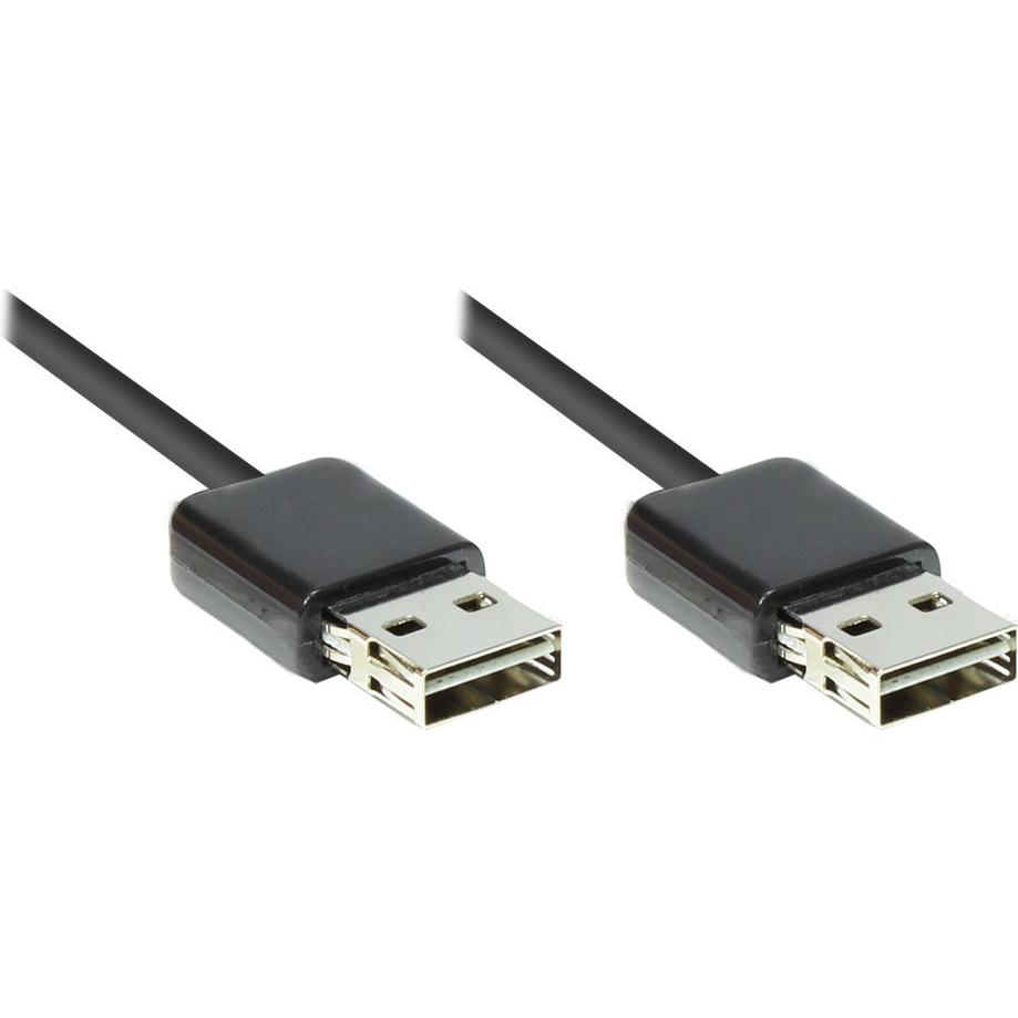 Good Connections Anschlusskabel USB 2.0 High-Speed EASY A Stecker an A Stecker, schwarz, 0,5m,  (0.50 m, USB 2.0), USB K...