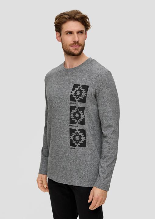 Produktbild s.Oliver T-Shirt Langarmshirt mit Frontprint (L)