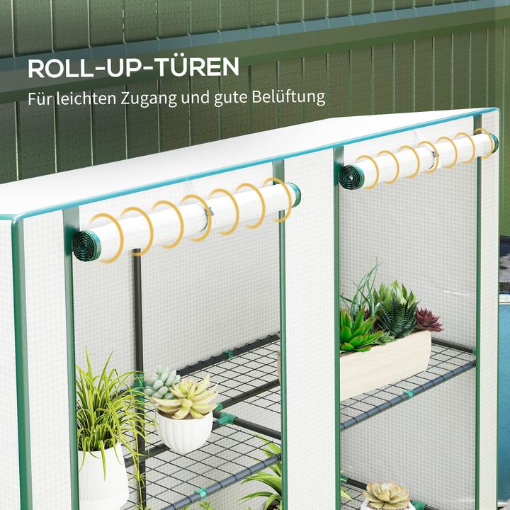 Produktbild Outsunny Gewächshaus Stahl, Kunststoff Weiss