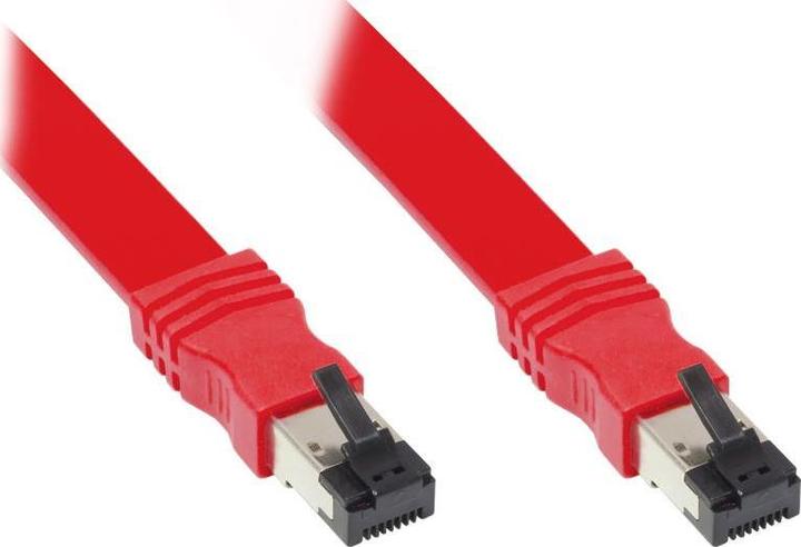 Produktbild Good Connections FLACH-Patchkabel Cat. 8.1, U/FTP, PiMF, halogenfrei (LSZH), 2000MHz, 40Gbit/s, rot, 15m, ® (U/FTP, CAT8.1, 15 m)