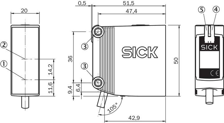 Actual product image Sick Small photoelectric sensor (15 m)