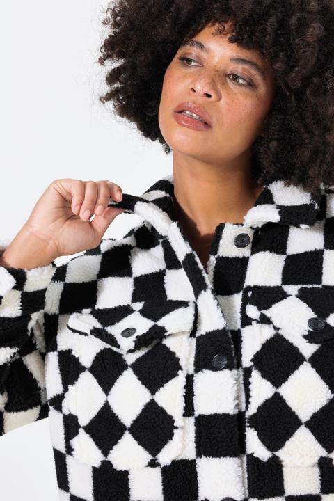 Produktbild Angel of Style Hemdjacke, A-Linie, Teddyplüsch, Schachbrett (46)