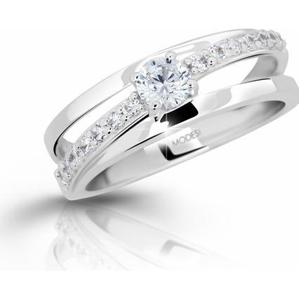 Modesi, Serviettenringe + Serviettenhalter, - Silver ring with zircons M11105 - Circuit: 58 mm
