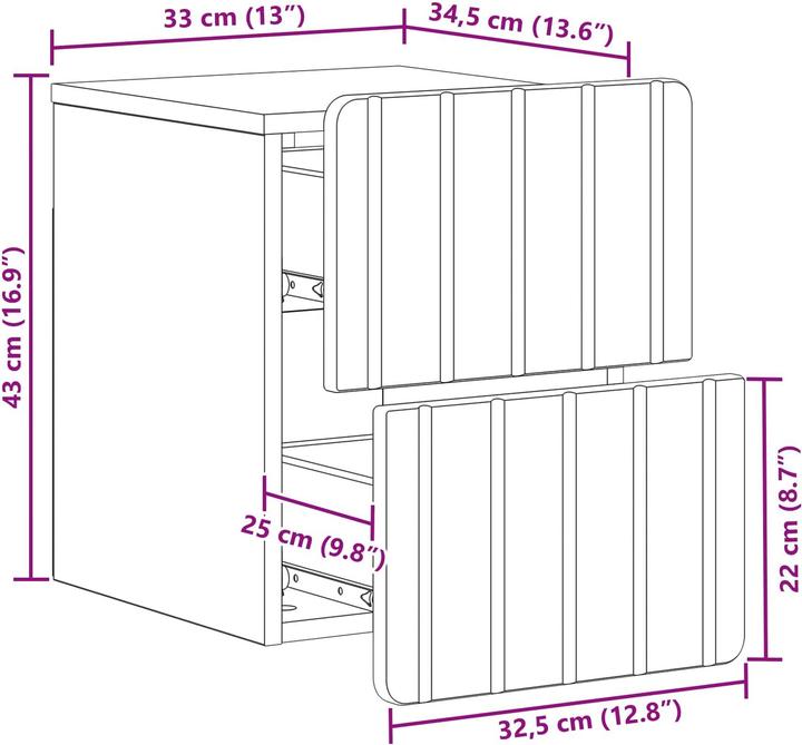 Produktbild vidaXL Wandschrank (34.50 x 33 x 43 cm)