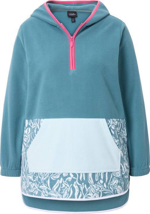 Produktbild Ulla Popken Fleece-Hoodie, Kängurutasche, Kapuze, Langarm (56)