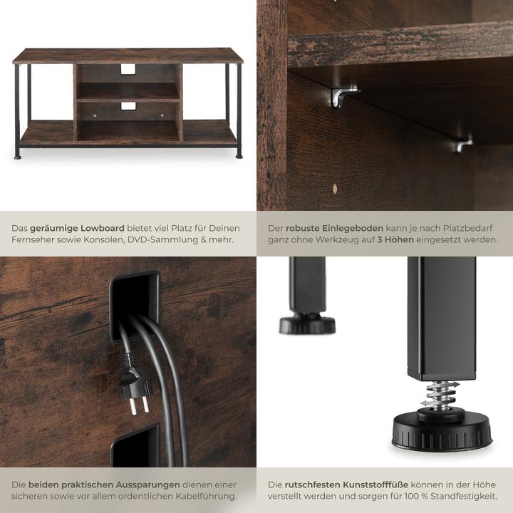 Image du produit tectake Étagère TV (110 x 40 x 50.50 cm)