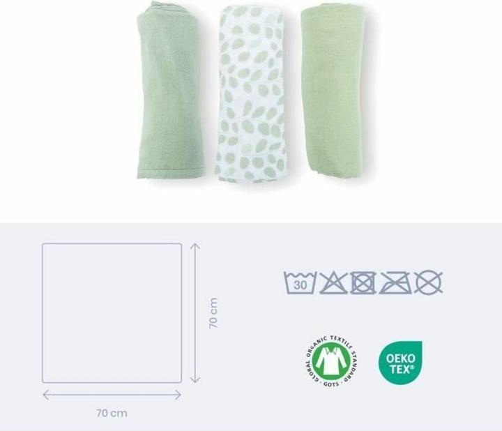 Immagine prodotto Doomoo Mulltücher 3er Pack (70 cm, 70 cm)