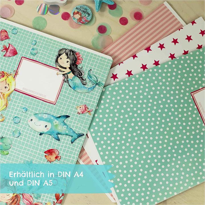 Immagine prodotto Papierdrachen Set di 4 quaderni DIN A5 - Sirena (VE 4)