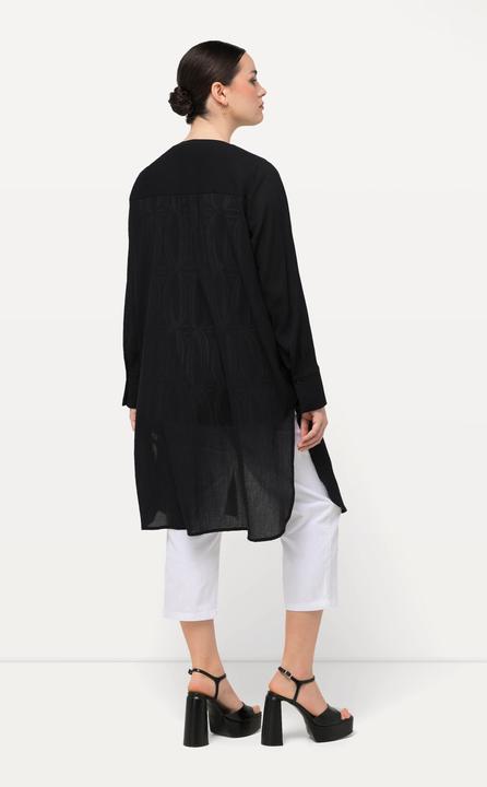 Produktbild Ulla Popken Longbluse, Struktur, A-Linie, Tunika-Ausschnitt, Langarm (42, 44)