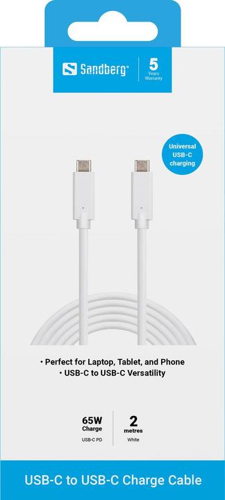 Produktbild Sandberg USB-C Charge Cabel (2 m, USB 2.0, 65 W)