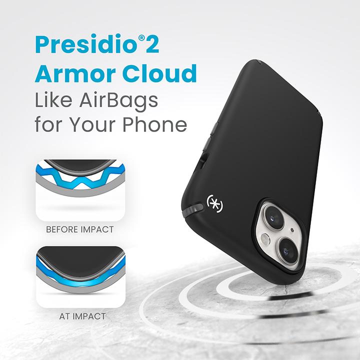 Actual product image speck Presidio2 Pro for iPhone 15 Hulle MagSafe Back Cover Black (Apple iPhone 15)