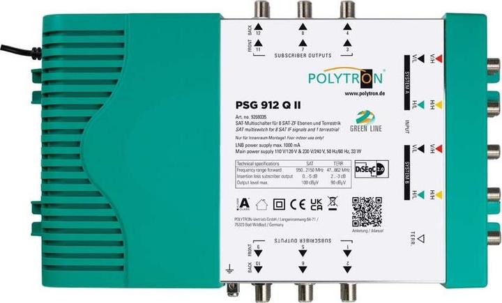 Actual product image Polytron Multiswitch PSG 912 QII 9/12 SAT/terr. active with power supply unit (Multi switch)