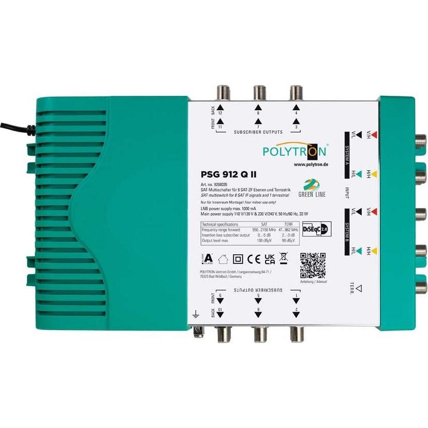 Polytron Multiswitch PSG 912 QII 9/12 SAT/terr. attivo con alimentatore (Multiinterruttori), Accessori per SAT