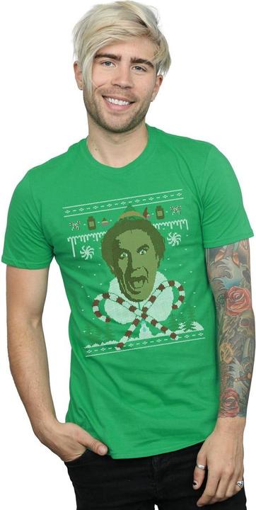 Actual product image Elf Mens Christmas Fair Isle T-Shirt (L)