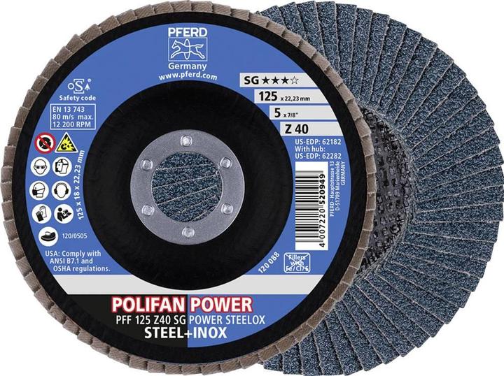 Actual product image Pferd POLIFAN flap disc PFF 40 SG POWER STEELOX (40)
