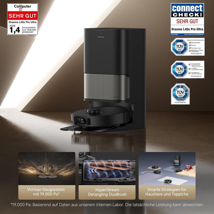 Immagine prodotto Dreame L40s Pro Ultra (19000 Pa, Panni di pulizia (rotanti))