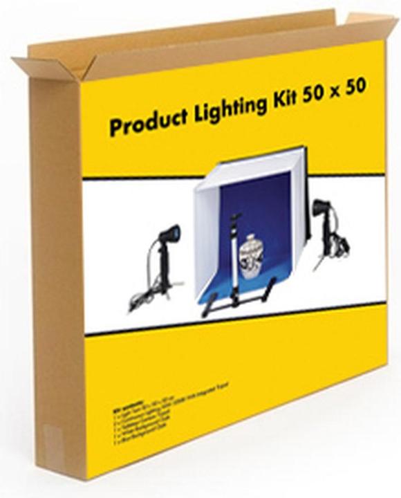 Produktbild Linkstar Aufnahmebox Set PBK-50 50x50 Faltbar + 2x50W Lampen (50 cm)