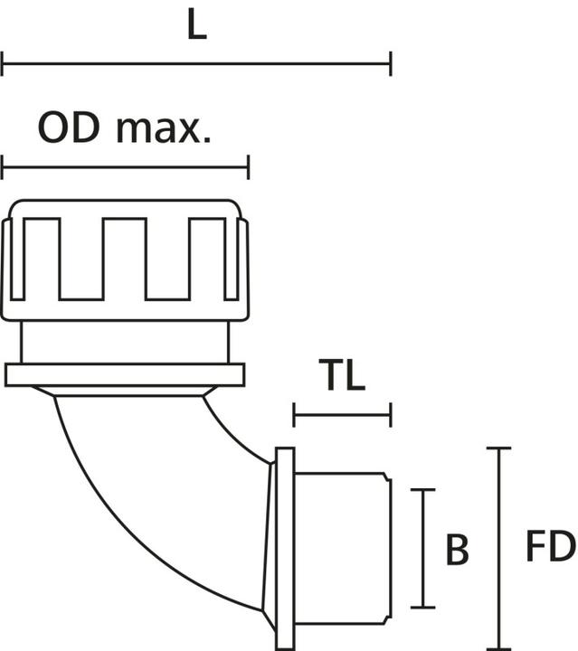 Produktbild HellermannTyton Winkelverschraubung (Kabeldurchlass, 6.30 cm)