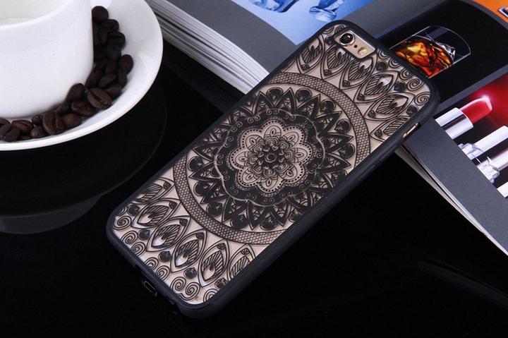 Produktbild König Design Apple iPhone SE 2022 Handyhülle Mandala Case Cover Schutzhülle Bumper Schwarz