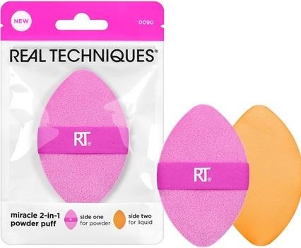 Immagine prodotto Real Techniques Miracle 2-In-1 Powder Puff Dual-Sided Makeup Blending Puff 1 Count