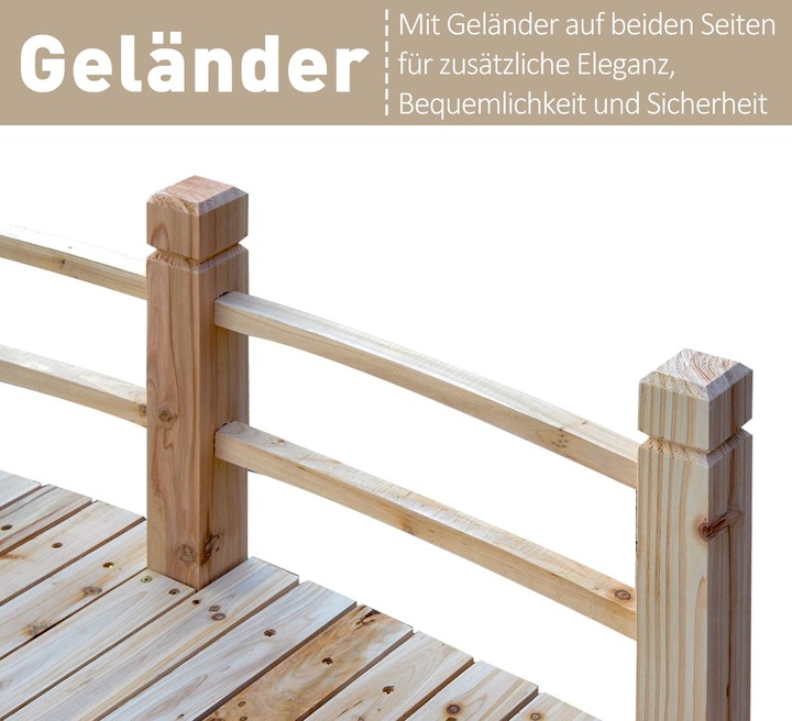 Produktbild Outsunny Gartenbrücke mit Geländer