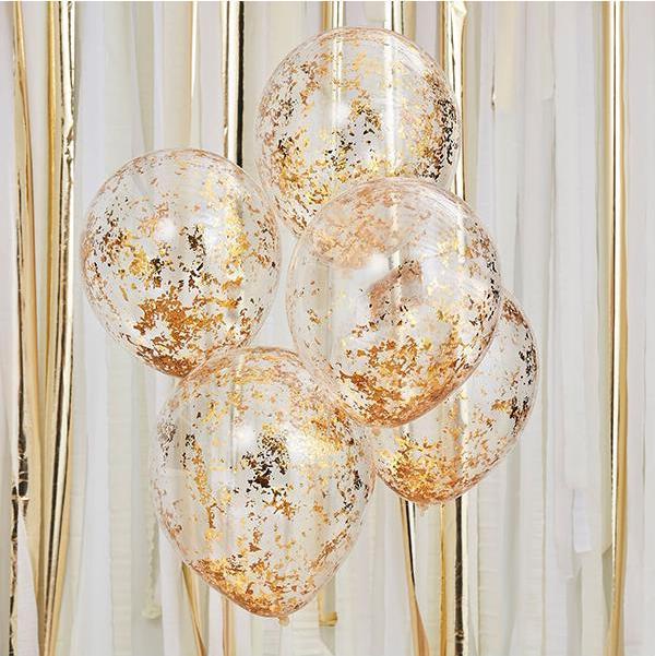 Image du produit Ginger Ray Ballons pailletés or (5 pièces)