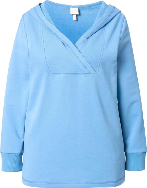 Immagine prodotto Ulla Popken Maglia in cotone biologico con inserto con colletto a scialle e maniche lunghe (46, 48)