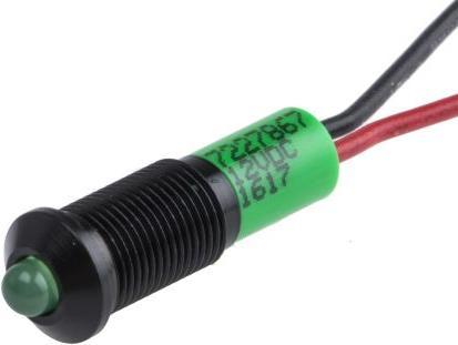 Produktbild RS PRO 6mm vorsteh schwarz LED Drähte grü 12VDC