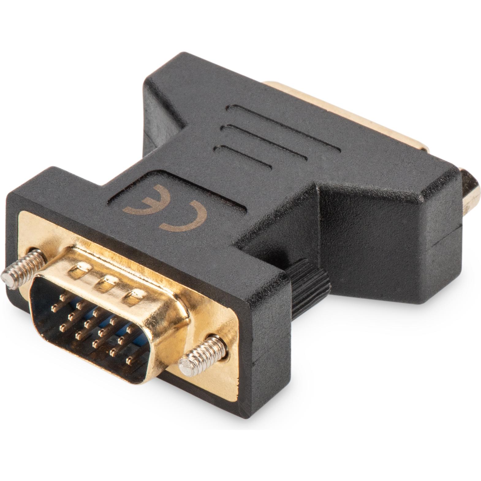 Digitus DVI zu (VGA, 8 cm), Data + Video Adapter, Schwarz