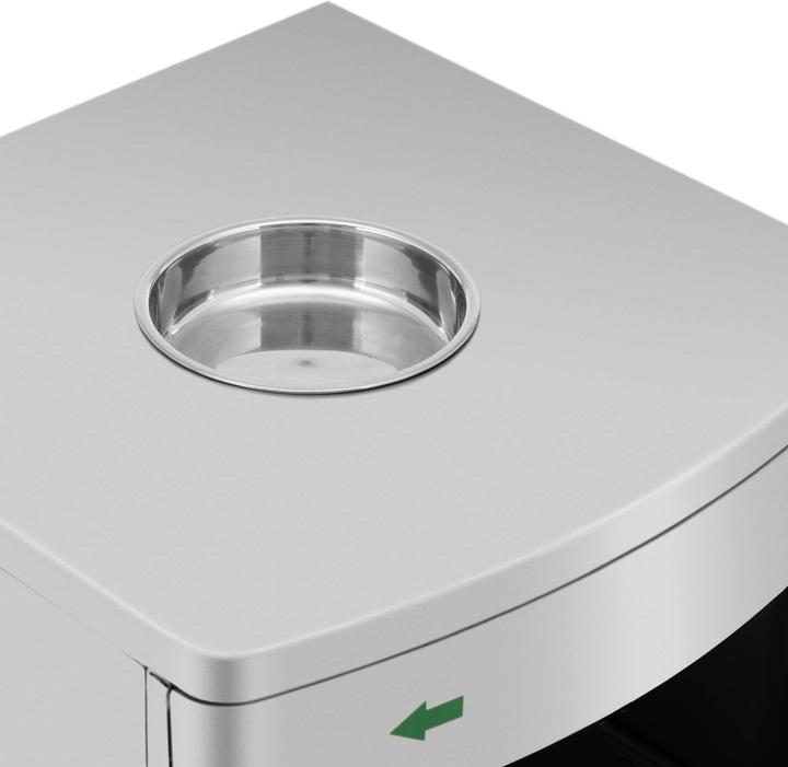 Produktbild Ulsonix Abfalleimer Mülleimer rechteckig mit Aschenbecher Edelstahl / verzinkter Stahl (28.50 l)