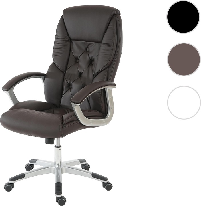 Actual product image Swisshandel24 Professional office chair XXL, executive swivel chair, 150kg loadable imitation leather - brown