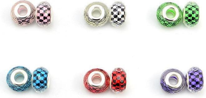 Produktbild Hermex Bead versilbert 925 - Silbrig Violett (Silber 925, Metalllegierung/Acrylglas-Kombination)