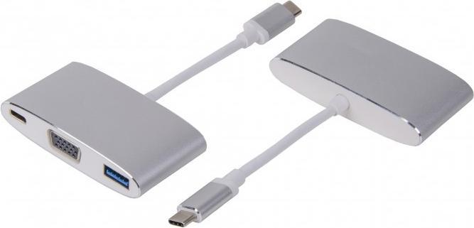 Produktbild LMP USB-C 3.1 zu VGA&USB3.0 Adapter (USB 3.0, USB Typ-C, VGA, 8 cm)