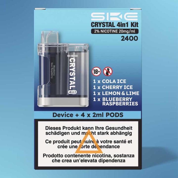 Produktbild SKE Crystal 4in1 Kit (Cola, Himbeere, Fisch, Kirsche, Blaubeere)