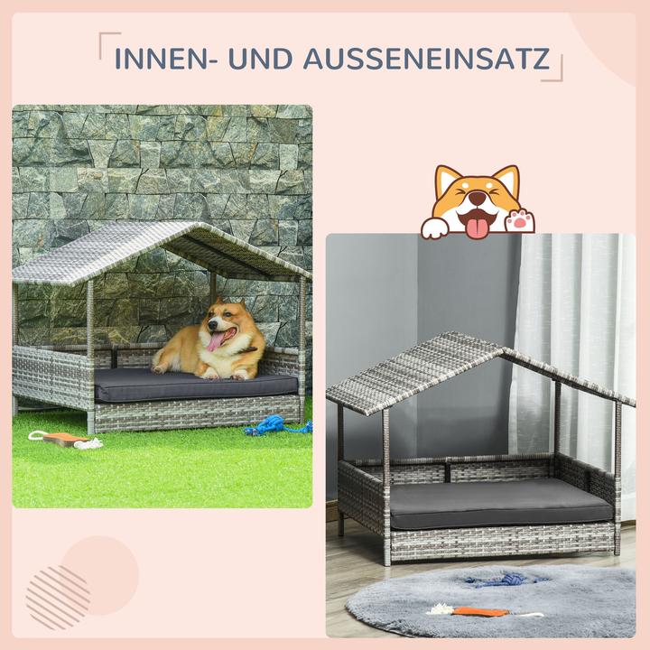 Produktbild PawHut Hundehaus mit Kissen (Hundehütte)