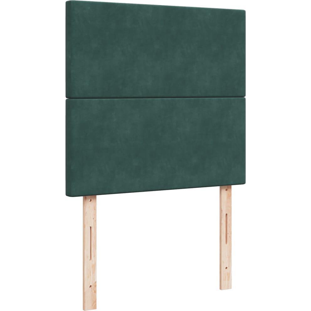Thumbnail - VidaXL, Bett, Boxspringbett Polsterbett Bett mit Matratze Dunkelgrün 90x190cm Samt (90 x 190 cm)
