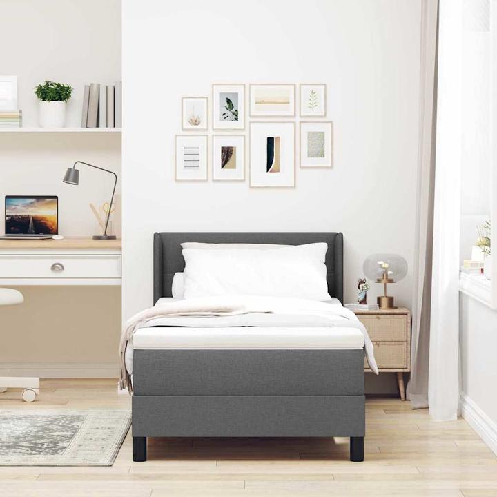 Produktbild VidaXL Boxspringbett mit Matratze Dunkelgrau 80x200 cm Stoff (80 x 200 cm)