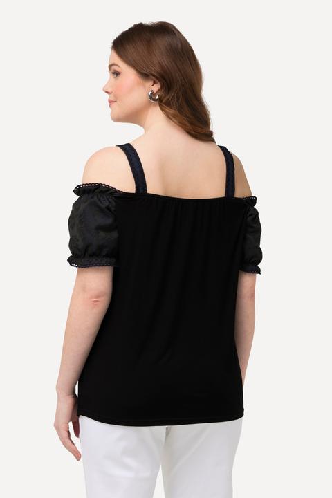 Produktbild Ulla Popken Trachten-Bluse, Schnürung, Spitze, Halbarm, Träger (58)