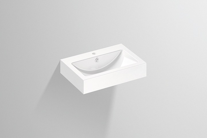 Actual product image Alape wash basin WT.PR585H, rectangular W: 585mm H: 143mm D: 405mm, 4201000000, white (405 mm, 585 mm)