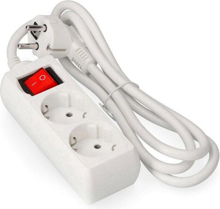 EDM Steckdosenleiste mit 2 Steckdosen mit Schalter 41016 Schuko (1,5 m) (2 x, CEE 7/3, 1.50 m)