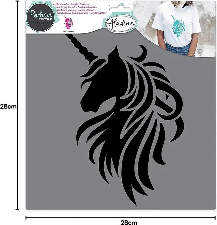 Actual product image Aladine Textilschablone Einhorn