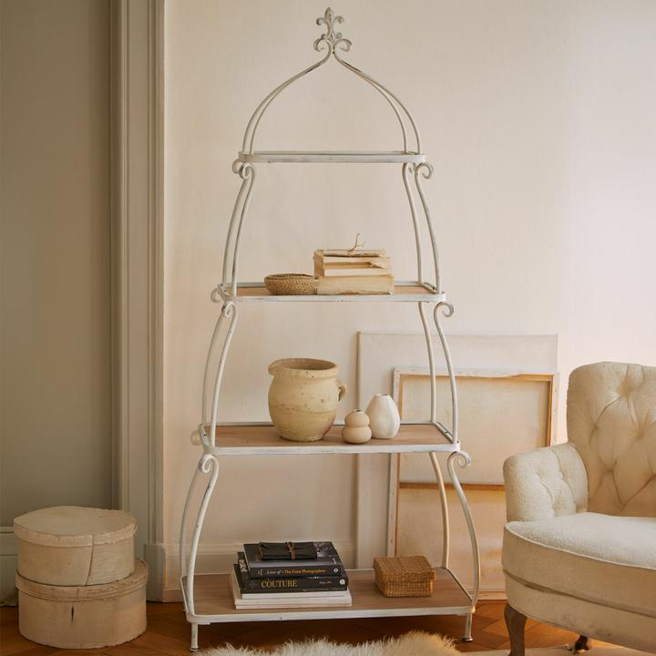 Immagine prodotto Loberon Scaffale Kellington bianco/marrone antico (80.50 x 35.50 x 171.50 cm)