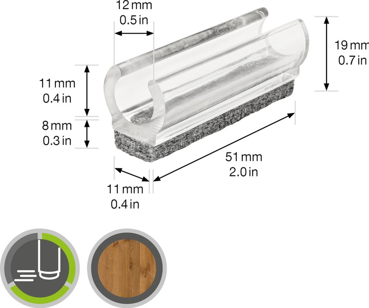 Produktbild Wagner System Klemmschalengleiter (Filzgleiter, 4 Stück)