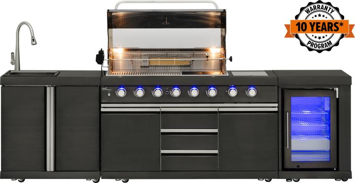 Produktbild Mustang Black Diamond 6+2 Gas Grill and Summer Kitchen with Refrigerator