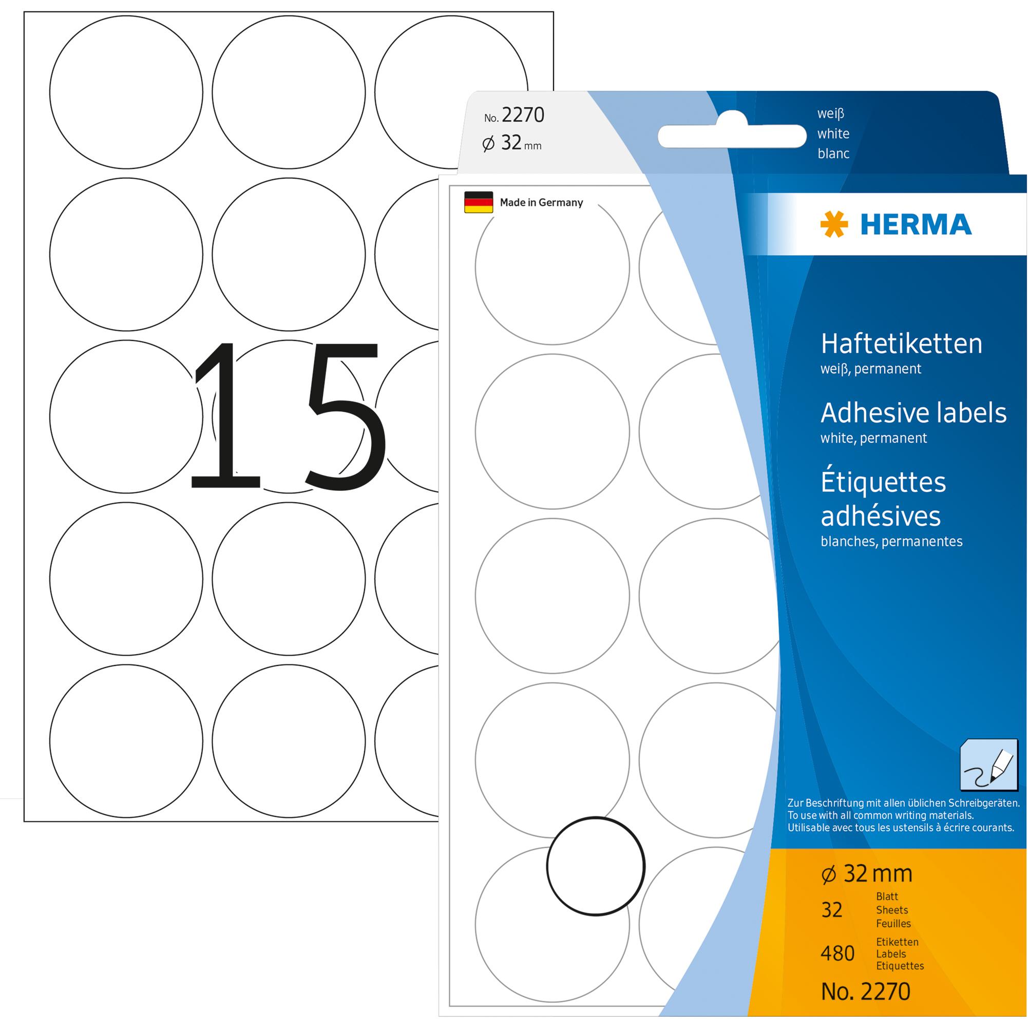 Herma, Etiketten, Haftetiketten