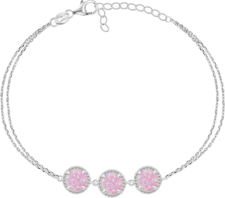 Actual product image Brilio Silver - Charming silver bracelet with synthetic opals BRC71WP