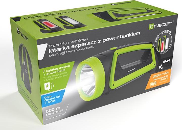 Image du produit Tracer lampe torche 3600mAh verte (11 cm)