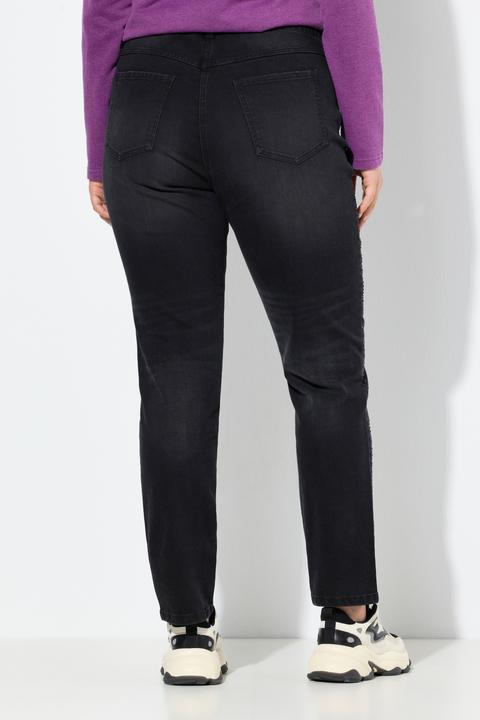 Immagine prodotto Ulla Popken Jeans modello Mia con decorazioni, cintura comoda e denim elasticizzato (56)