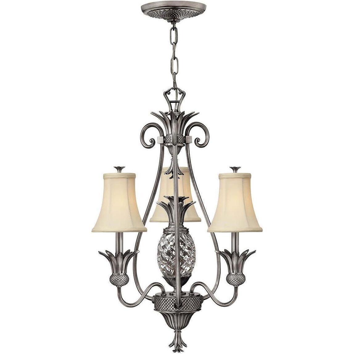 Elstead Lighting, Kronleuchter, Plantation Kronleuchter E14 4-fach Poliertes antikes Nickel (54.60 cm)